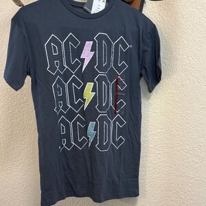 AC/DC Kids Tee with Colorful Lightning Bolts